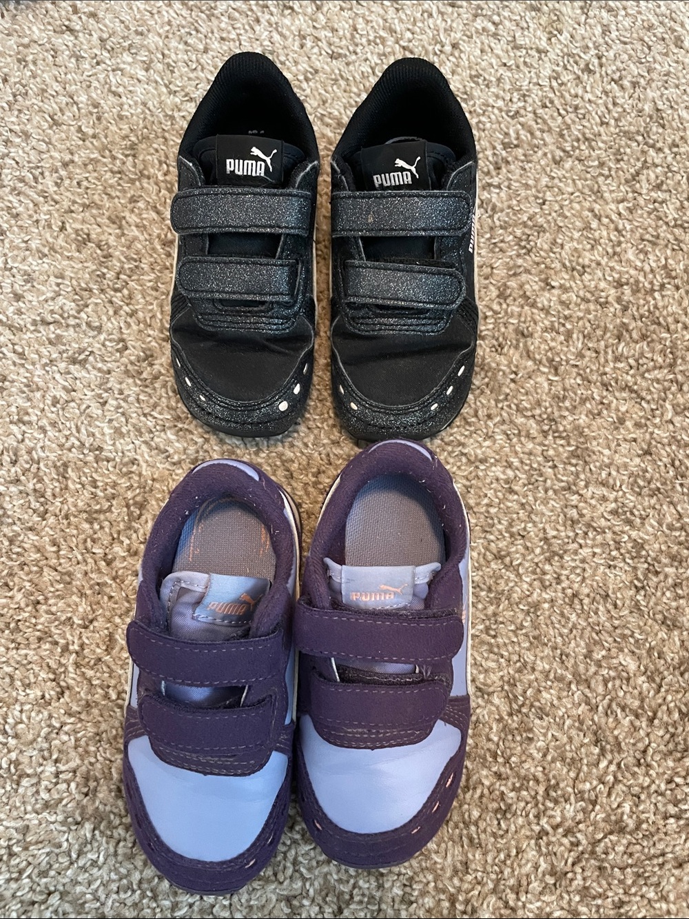 Puma Kids Velcro Sneakers - Black and Purple/Lilac